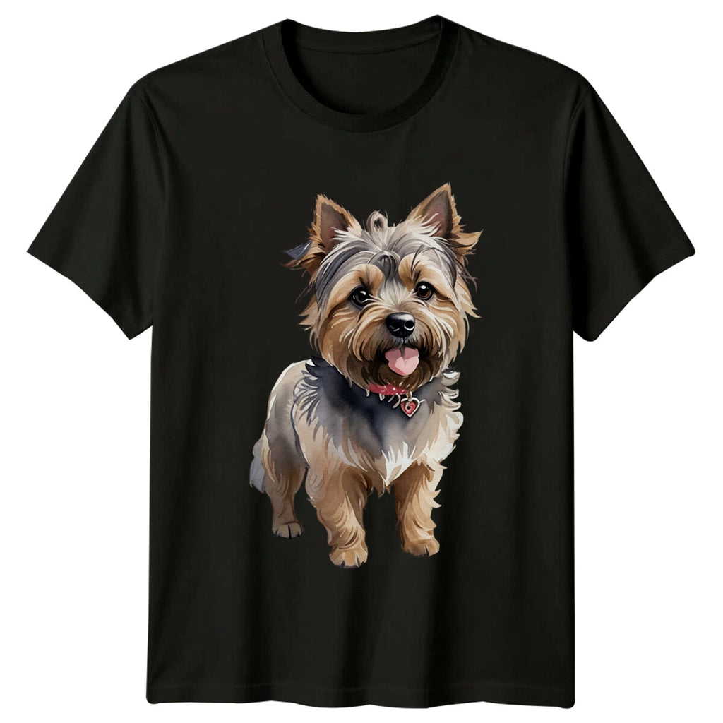 Cute Yorkshire Terrier Dog Watercolor Portrait Pet T-Shirt