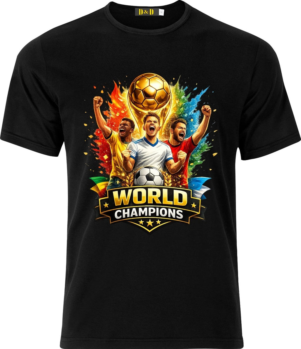 World Champions England Football  Soccer Fan round Neck Short Sleeve  T shirt