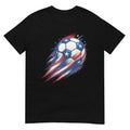 Retro Soccer 4th of July Gifts Patriotic red White Blue Boys T-Shirt