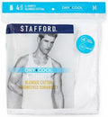 Stafford 4-Pack Men's Dry+Cool Blended Cotton Ribbed Tank Top A-Shirts White