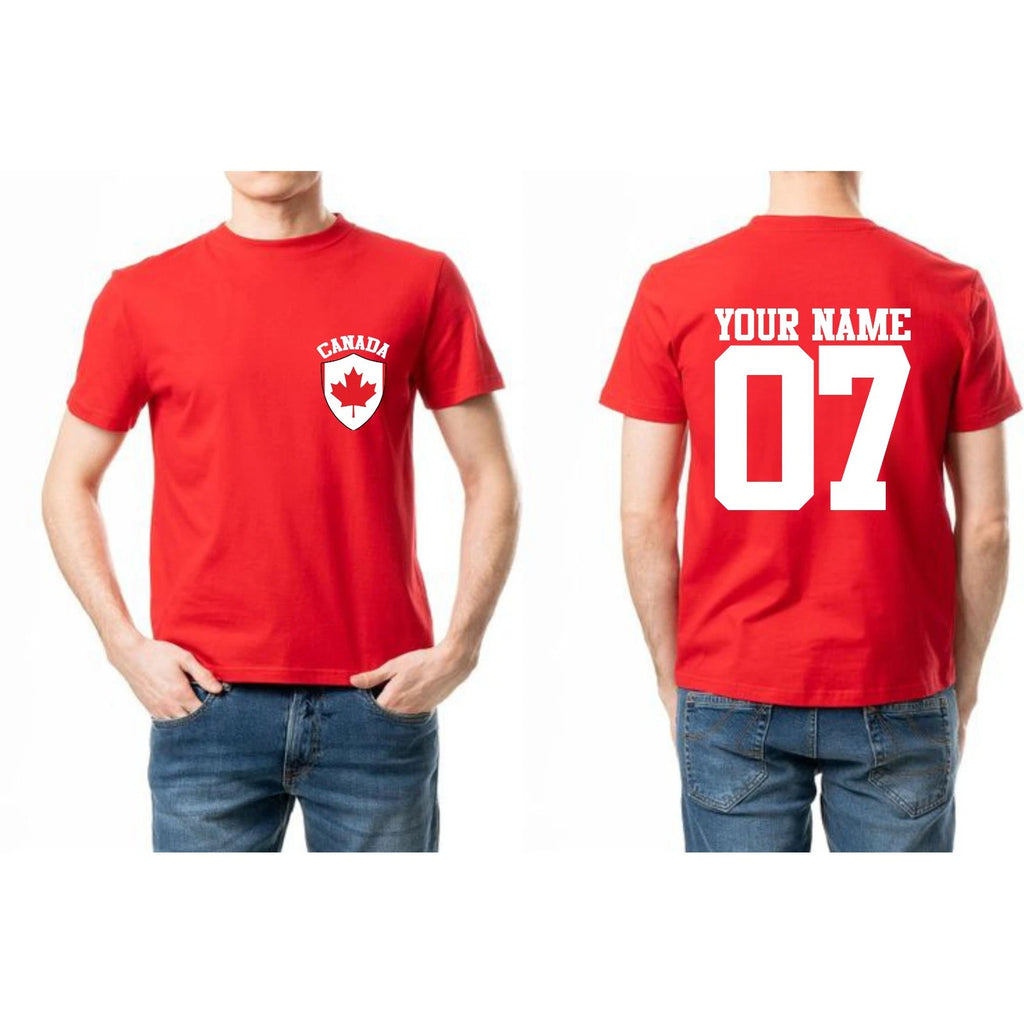 Personalized Canada T-Shirt Custom Name Number Team Fan Canadian Supporters Gift