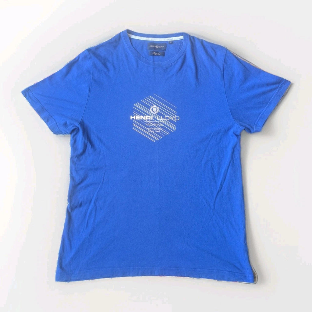 HENRI LLOYD YACHTING BLUE T-SHIRT Regular Fit Tee Smart Top Mens Size Large