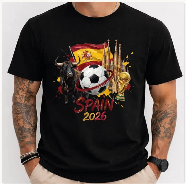 Spain 2026 Shirt, World Cup Soccer Tee, Spanish Flag Football T-Shirt, FIFA 2026