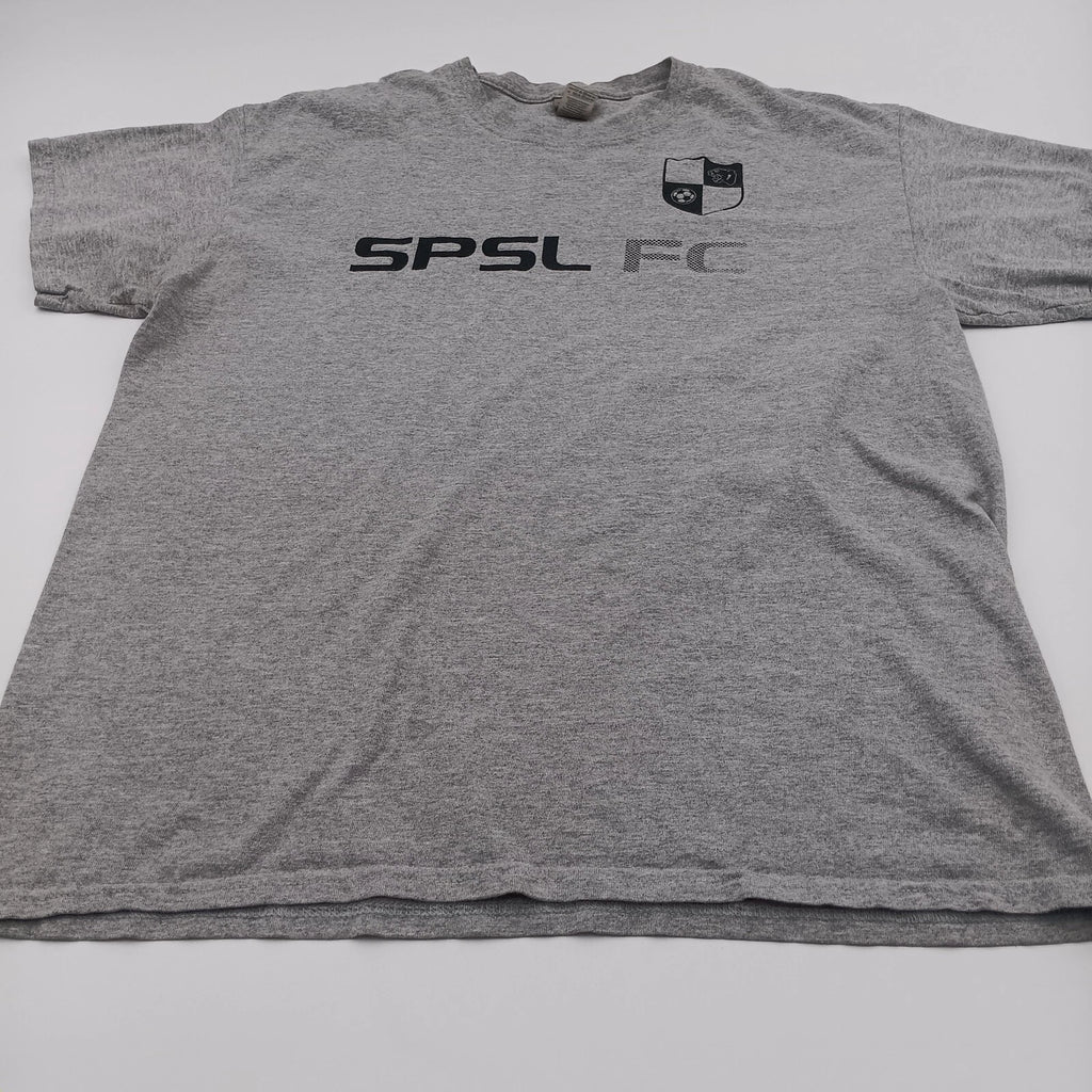 Gildan T-Shirt Men's Large Gray Spsl Fc Soccer Tee Short Sleeve