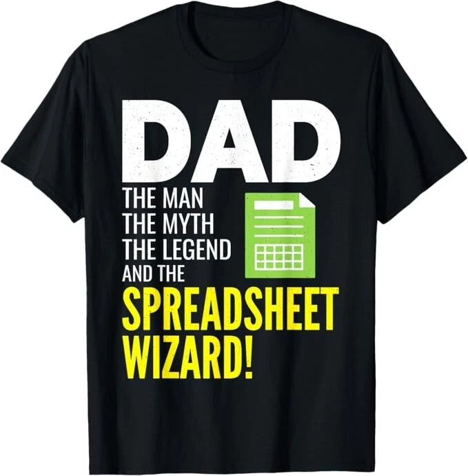Accountant Dad Spreadsheet Wizard Finance Humor Dad Jokes Accounting T-Shirt