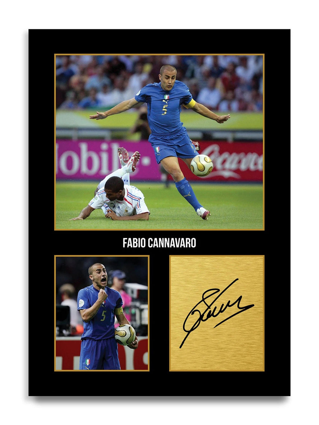 Fabio Cannavaro Football Player Autographed Print Gift Item Italy Soccer Decor