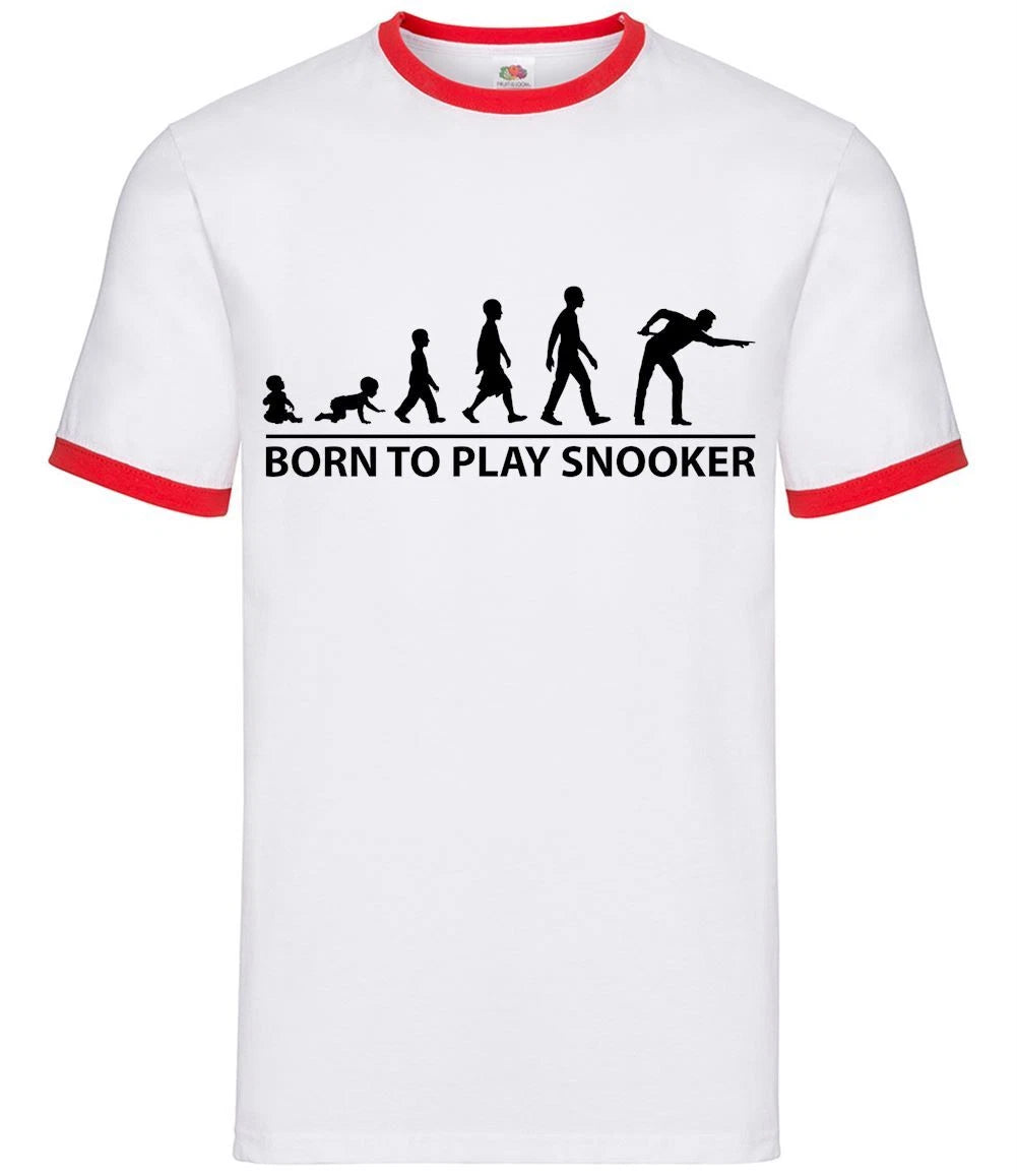 Born to Play Snooker - Mens Ringer - 147 Crucible Funny Ronnie Table Love