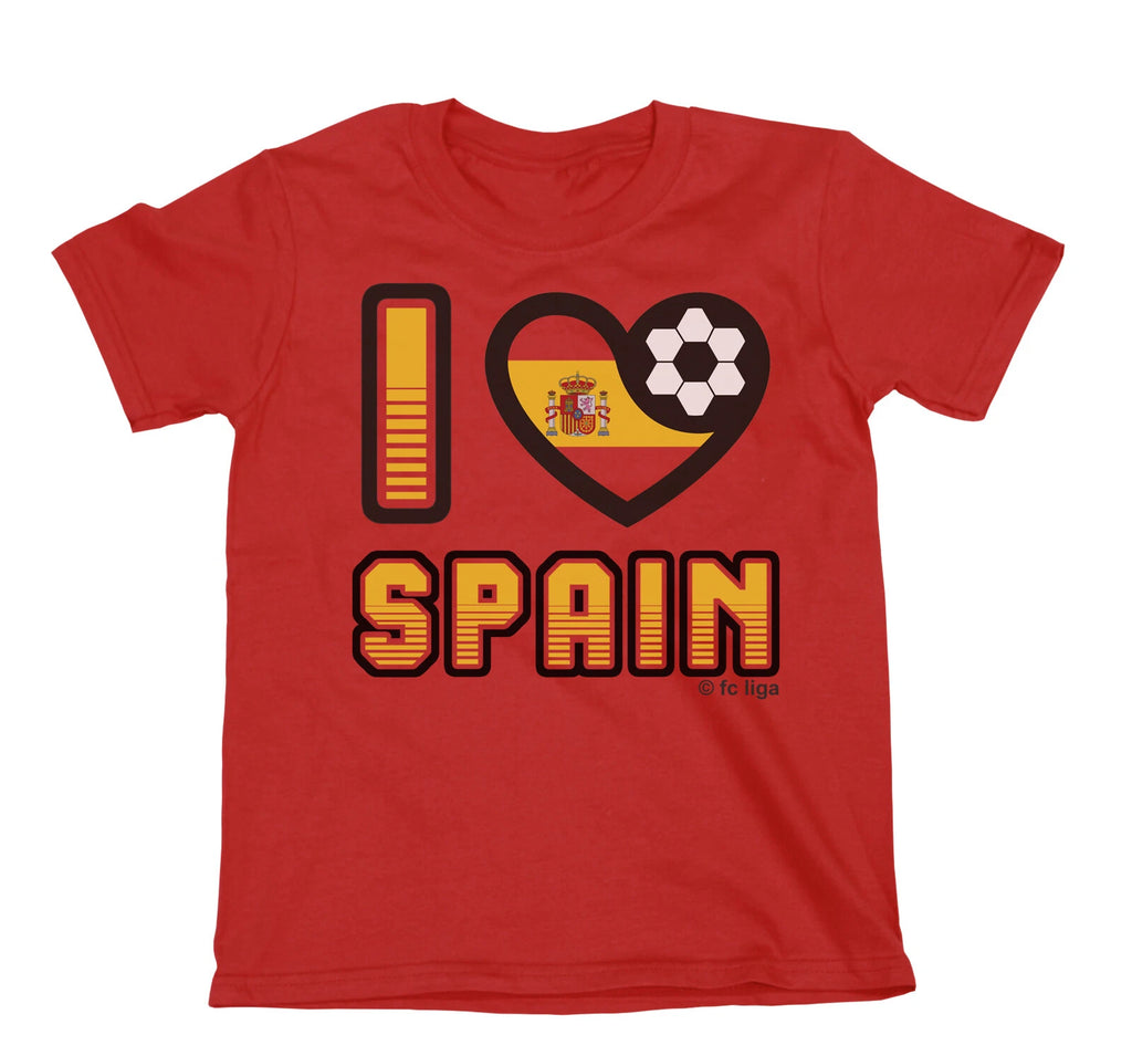 Adult or Kids I LOVE SPAIN Football TShirt 2026 Spanish World Cup 2026 Kit Tee