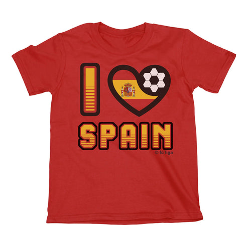Adult or Kids I LOVE SPAIN Football TShirt 2026 Spanish World Cup 2026 Kit Tee