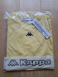 Leeds Utd T-Shirt Kappa Size S/M Slim Fit Top Yellow Logo BNWT