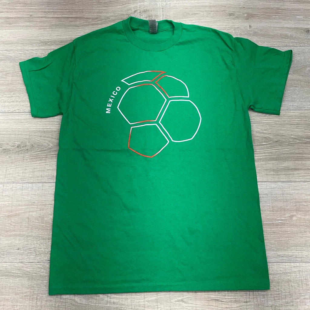 MEXICO SOCCER BALL GRAPHIC SHIRT GREEN SIZE M V39