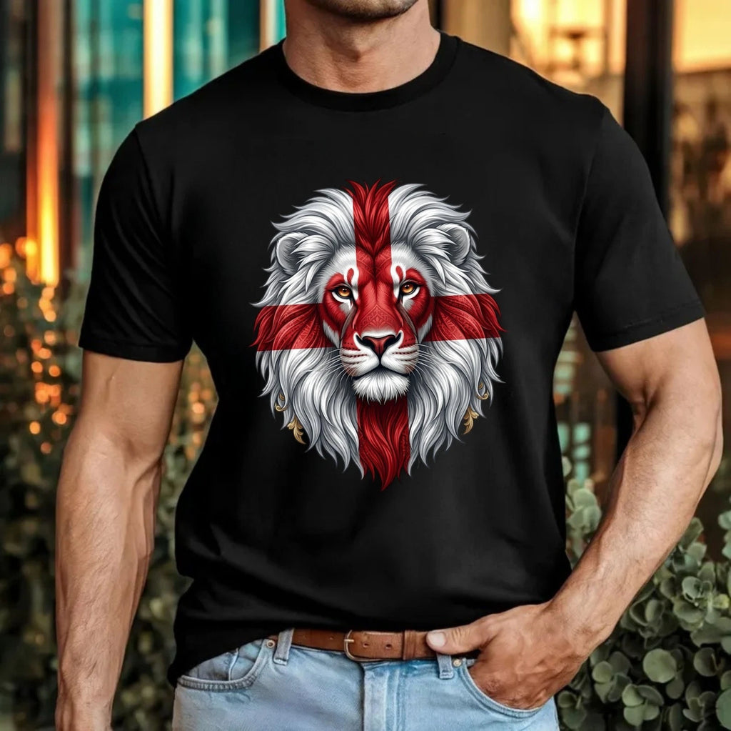 England 2026 Lion T-Shirt St George Cross Football Tournament Fan Gift Tee Top