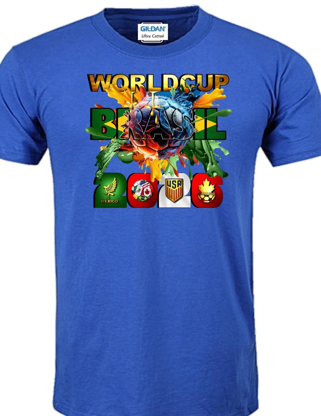 BRASIL SOCCER WORLD CUP 2026 100% COTTON 100% PRESHRUNK GILDAN