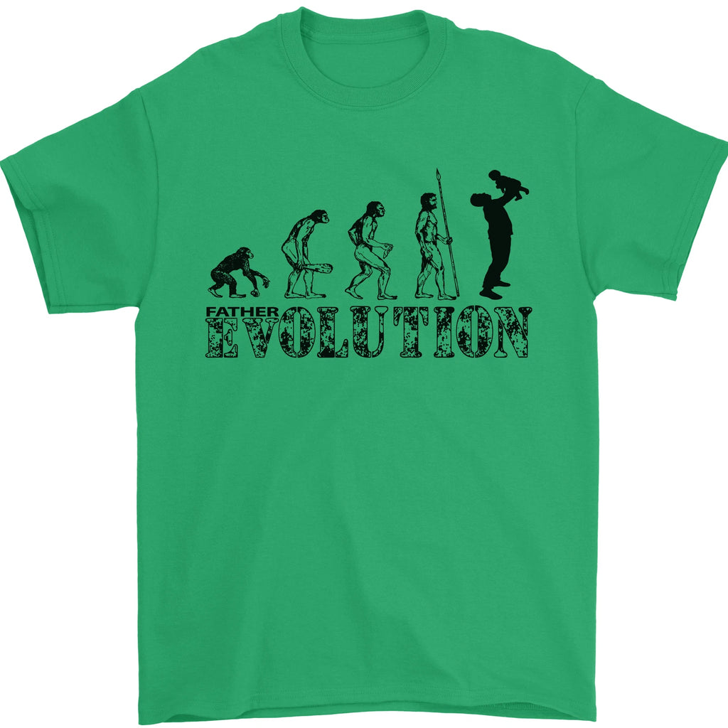 Father And Son Evolution Fathers Day Dad Mens T-Shirt 100% Cotton