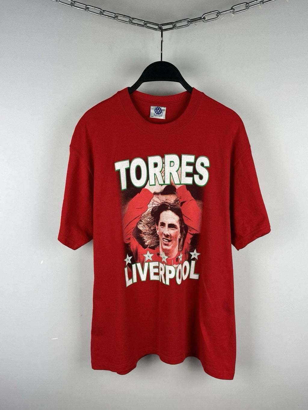 #9 Torres Liverpool Red Short Sleeve Fan Soccer T-Shirt Cotton Men’s Size L