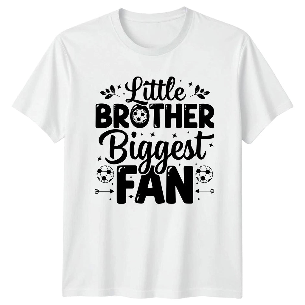 Little Brother Biggest Fan Mens T-Shirt Sibling Soccer Birthday Gift For Him