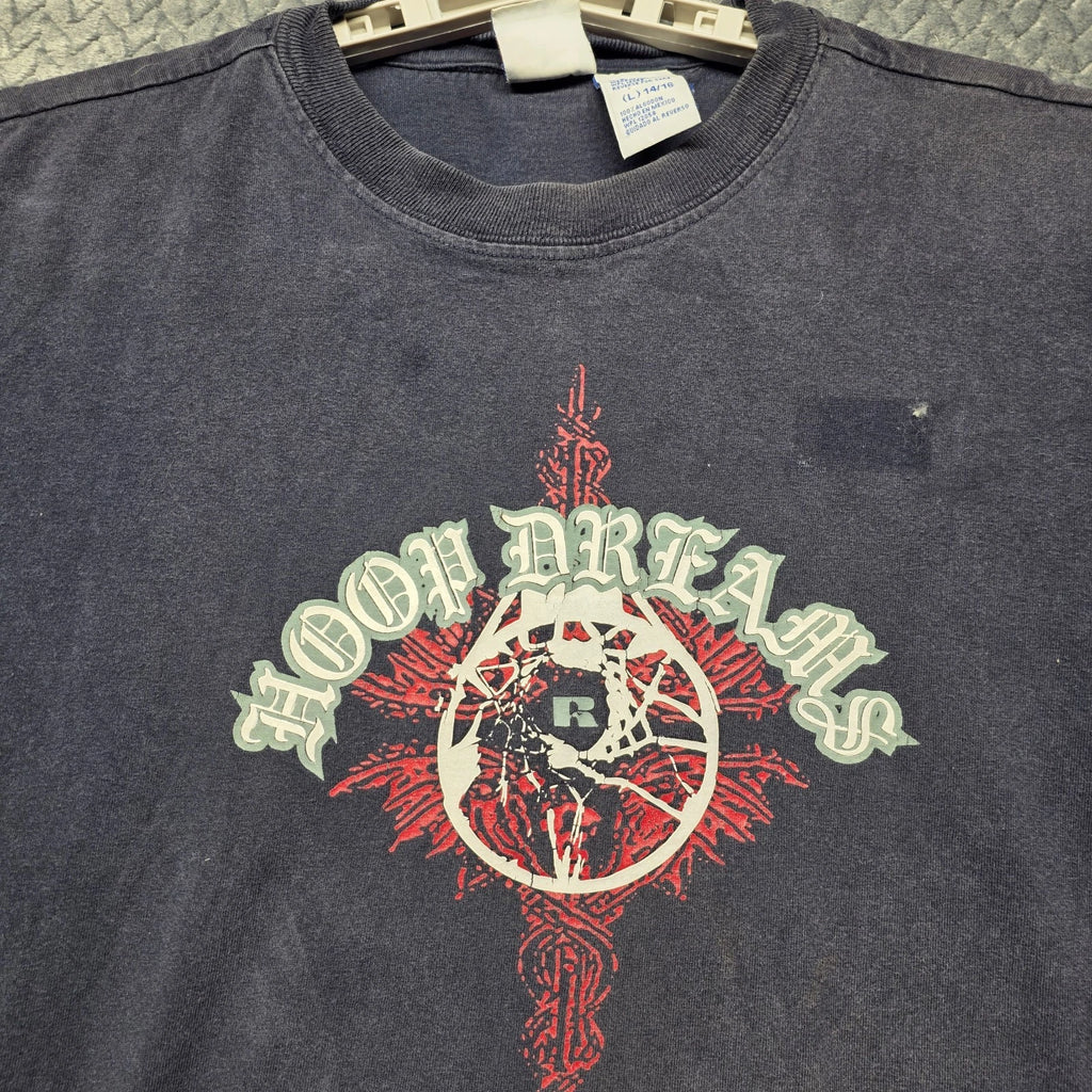 VTG Hoop Dreams T-Shirt Russell Athletic Men’s Size **S/M** Black Y2K Streetwear