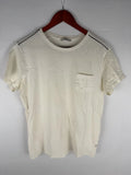 LTB Mens Pocket T-Shirt Small Cream Short Sleeve Minimalist Casual Tee