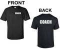 Coach T-Shirt Front & Back Soccer Basketball Football Baseball Tees Gift Shirt