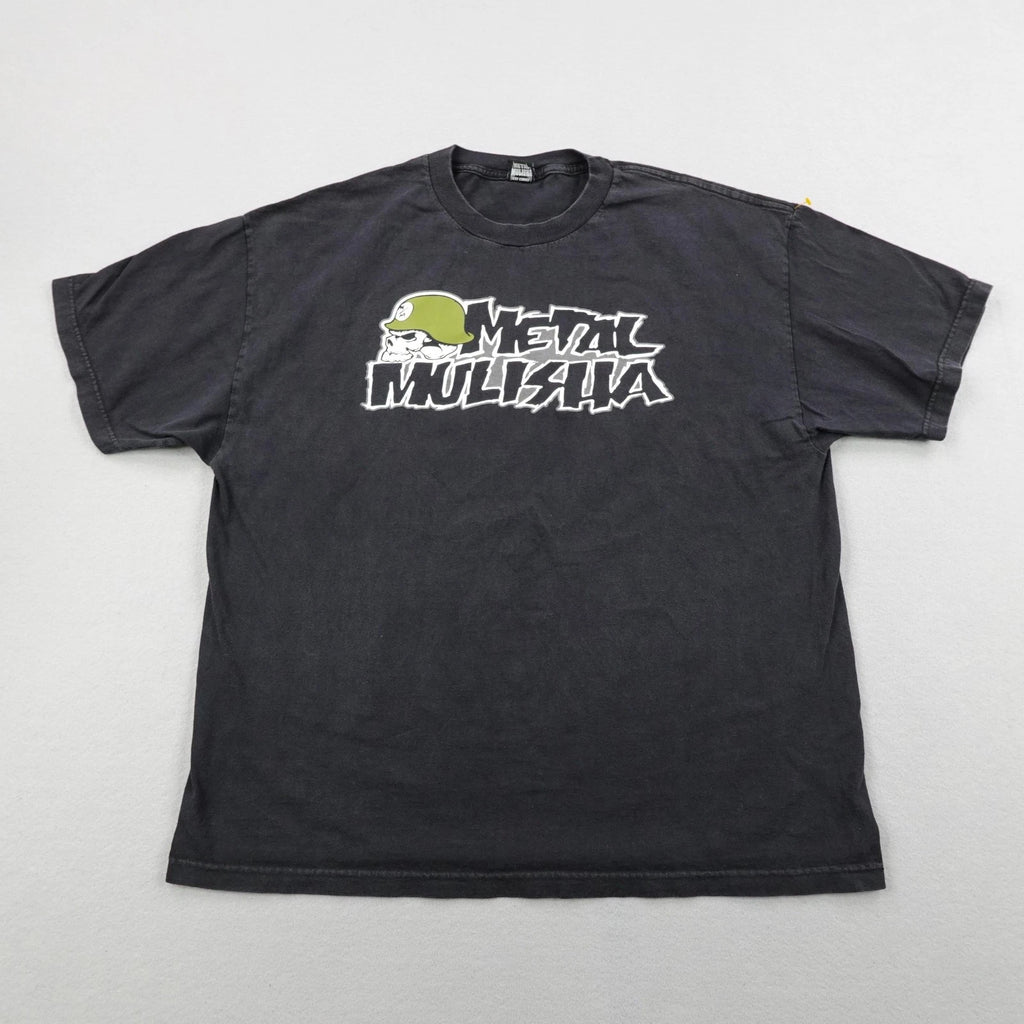 Vintage Metal Mulisha Shirt Mens 2XL Black Skull Helmet Motocross Skater Y2K