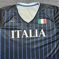 Mitre Elite Size L Shirt Mens Soccer Futbol Blue Black Italia Sportswear Jersey