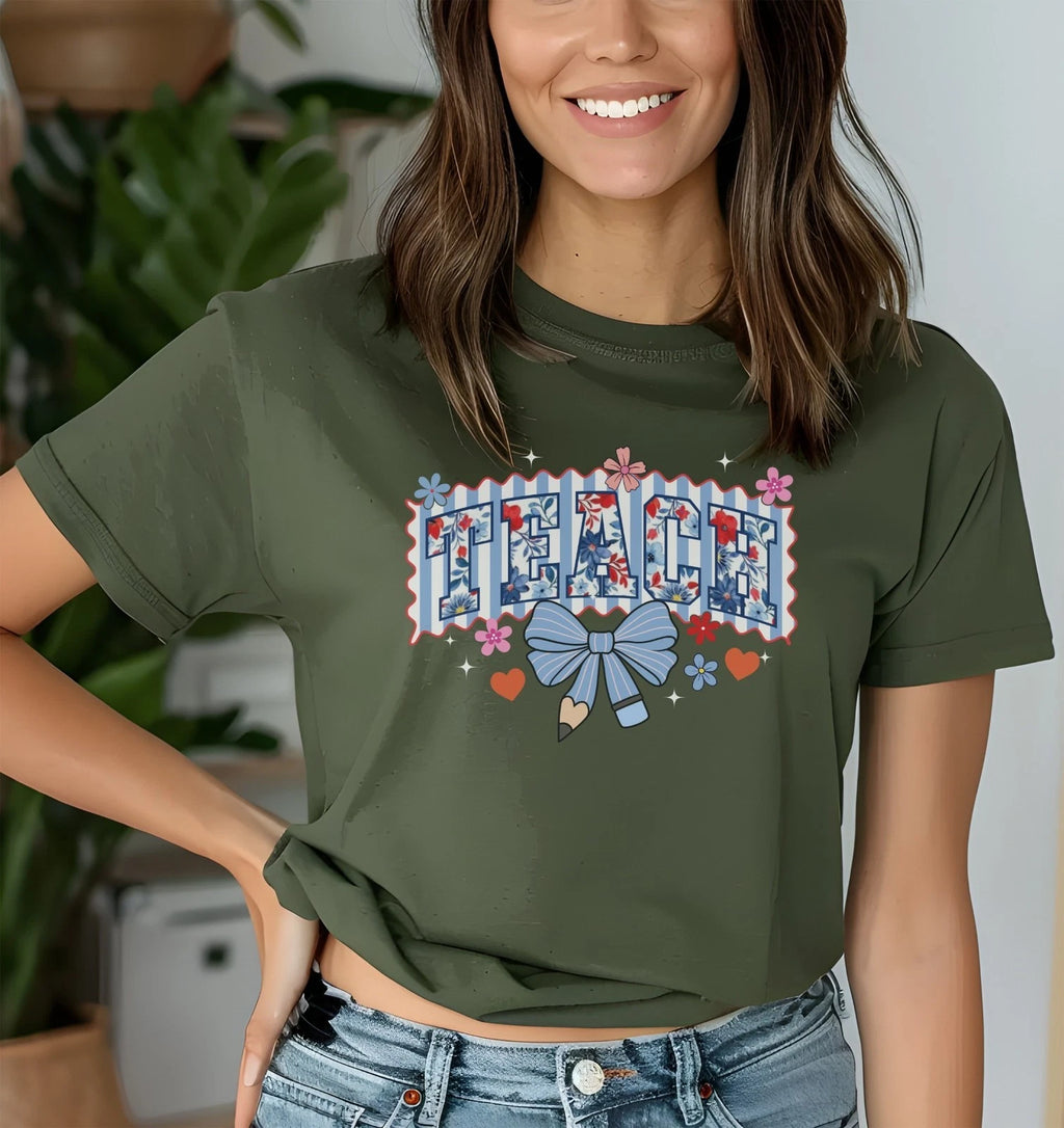 Floral Teach T-Shirt for Women, Cute Teacher Shirt Gift, Boho Flower Tee