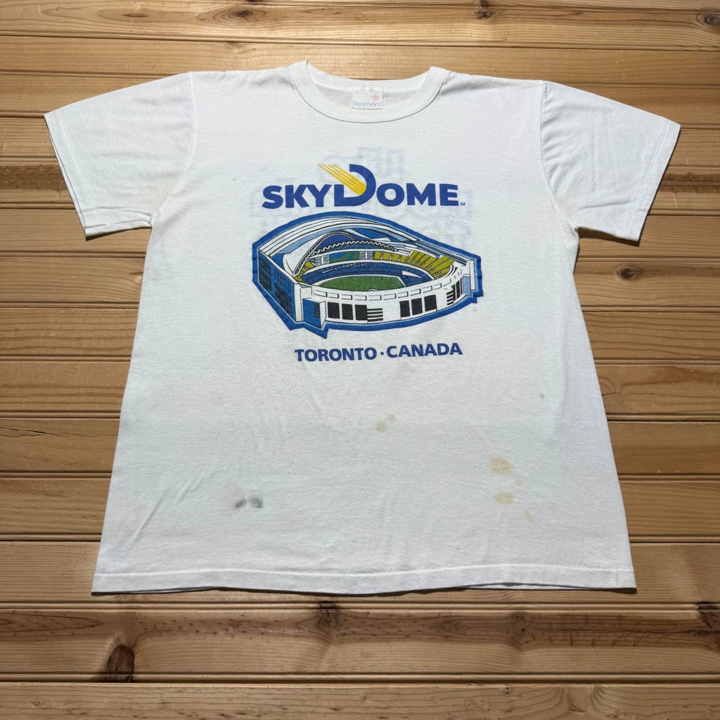 Vintage 1989 SkyDome Toronto Canada Stadium Graphic Souvenir T-Shirt - Large