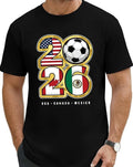 Aiyino 2026Soccer Fan T Shirt Men USA Canada Mexico Graphic Tee Game Day Stadium