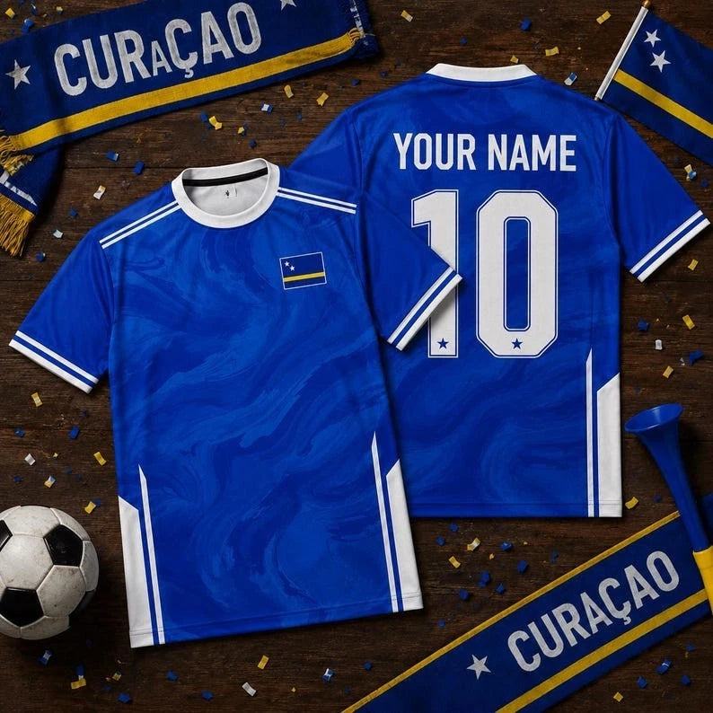 Personalized Curacao Soccer Jersey, Custom Fan Shirt Gift, Game Day Outfit, Foot