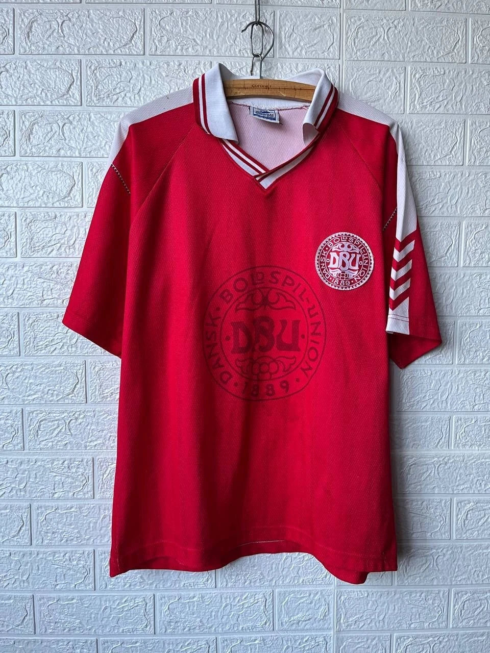 Vintage Denmark 1998 World Cup #11 Laudrup France 98 DBU Fan Soccer Jersey