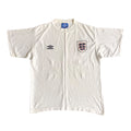 Vintage 90s England Umbro Football T Shirt Men’s L White Embroidered Badge VGC