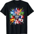 2026 Soccer Ball Sport All Flags Football Fan Men Women T-Shirt