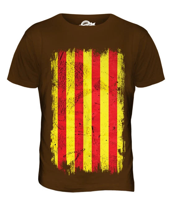 CATALONIA GRUNGE FLAG MENS T SHIRT TEE SHIRT XS S M L XL 2XL 3XL 4XL 5XL