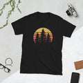 Retro Sun Minimalist Pine Tree Design - Graphic T-Shirt