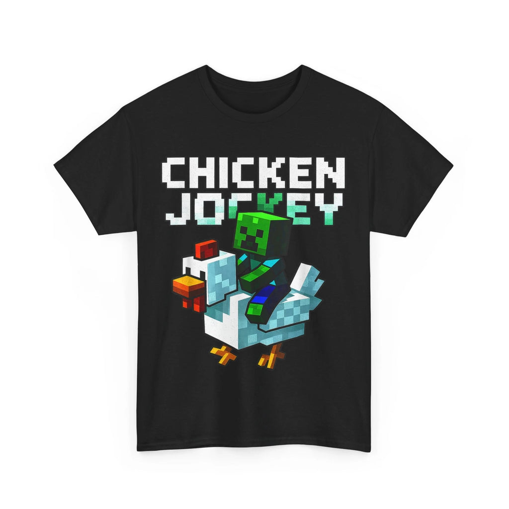 Funny Chicken Jockey Zombie Pixel Art Gamer T-Shirt
