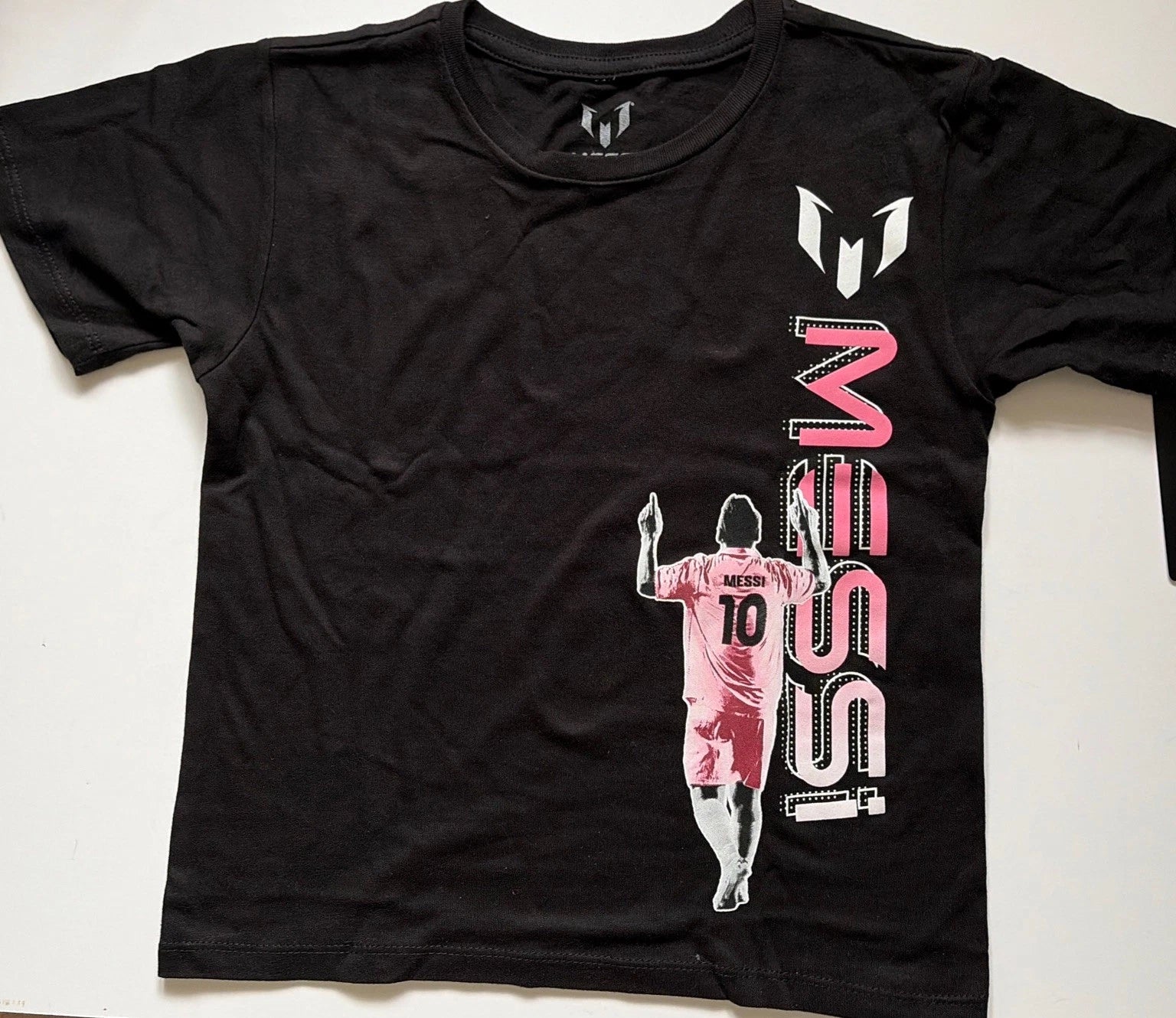 Soccer -Messi Logo Black T-Shirt Size 5 New# With Tags World Cup