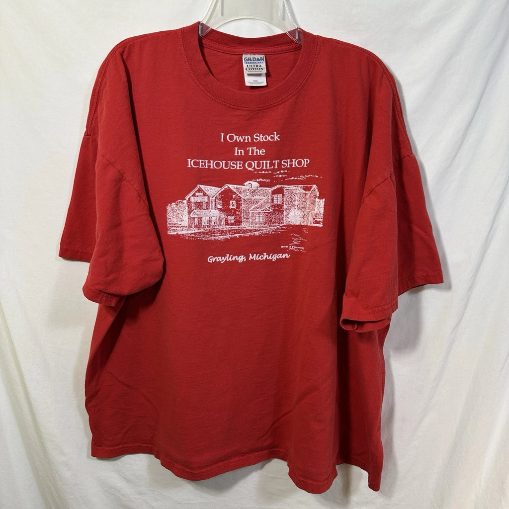 Vintage I Own Stock In The Icehouse Quilt Shop Grayling Michigan XXXL T-Shirt