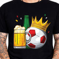 Beer Football Crown T Shirt Soccer Fan Vintage Pub Match Day Lover Gift Tee