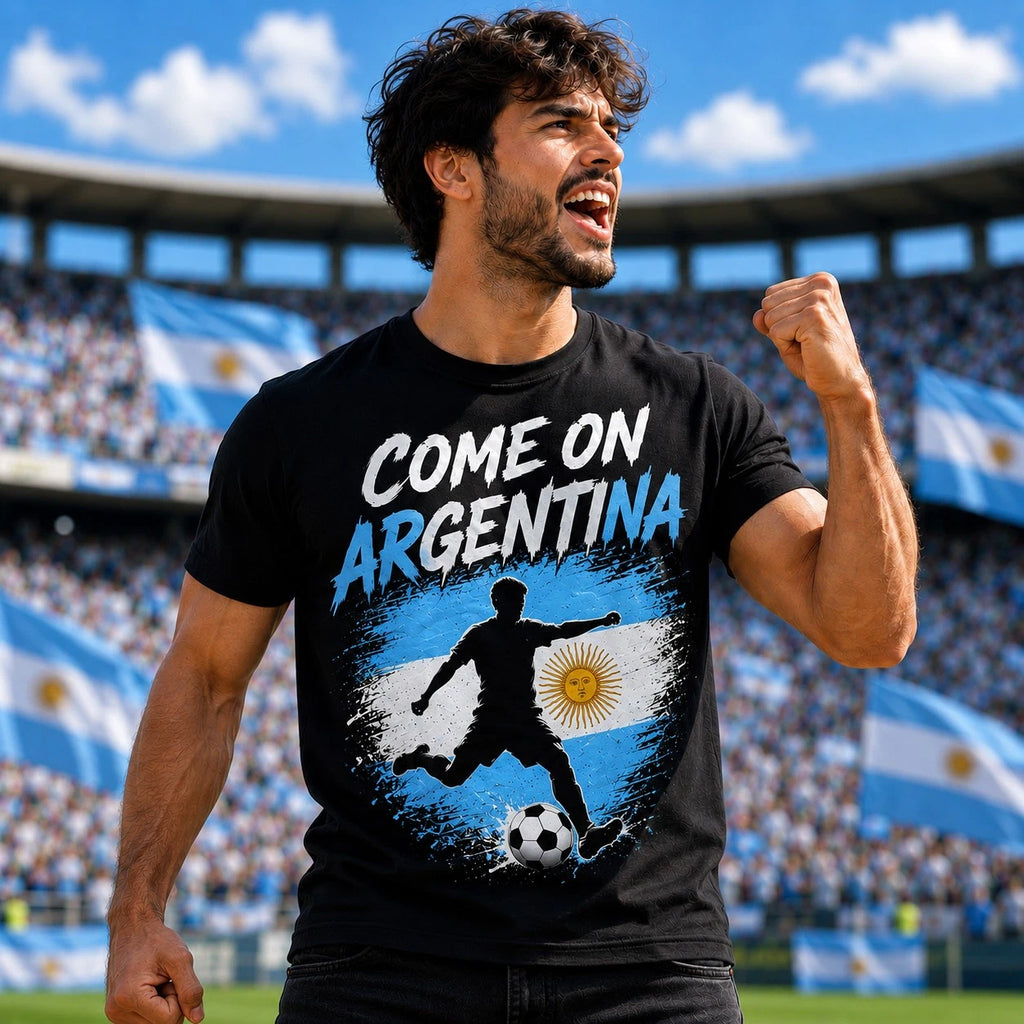 Argentina Football Fan T Shirt Come On Argentina Soccer Supporter Match Day Tee
