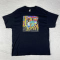 Vintage Style Graphic T-Shirt Black Gildan Heavy Cotton XL Street Art Tee