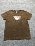 y2k Love Shirt Mens Medium Brown Puppy Dog Cute Heart Graphic Tee