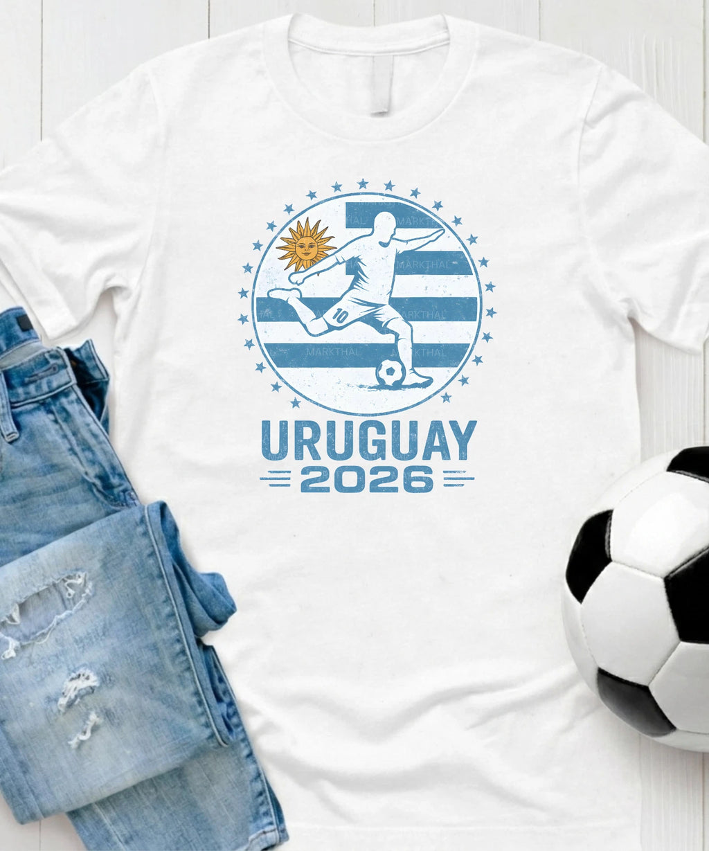 Uruguay 2026 World Soccer T-Shirt Futbol Shirt Flag Tee Gildan Unisex