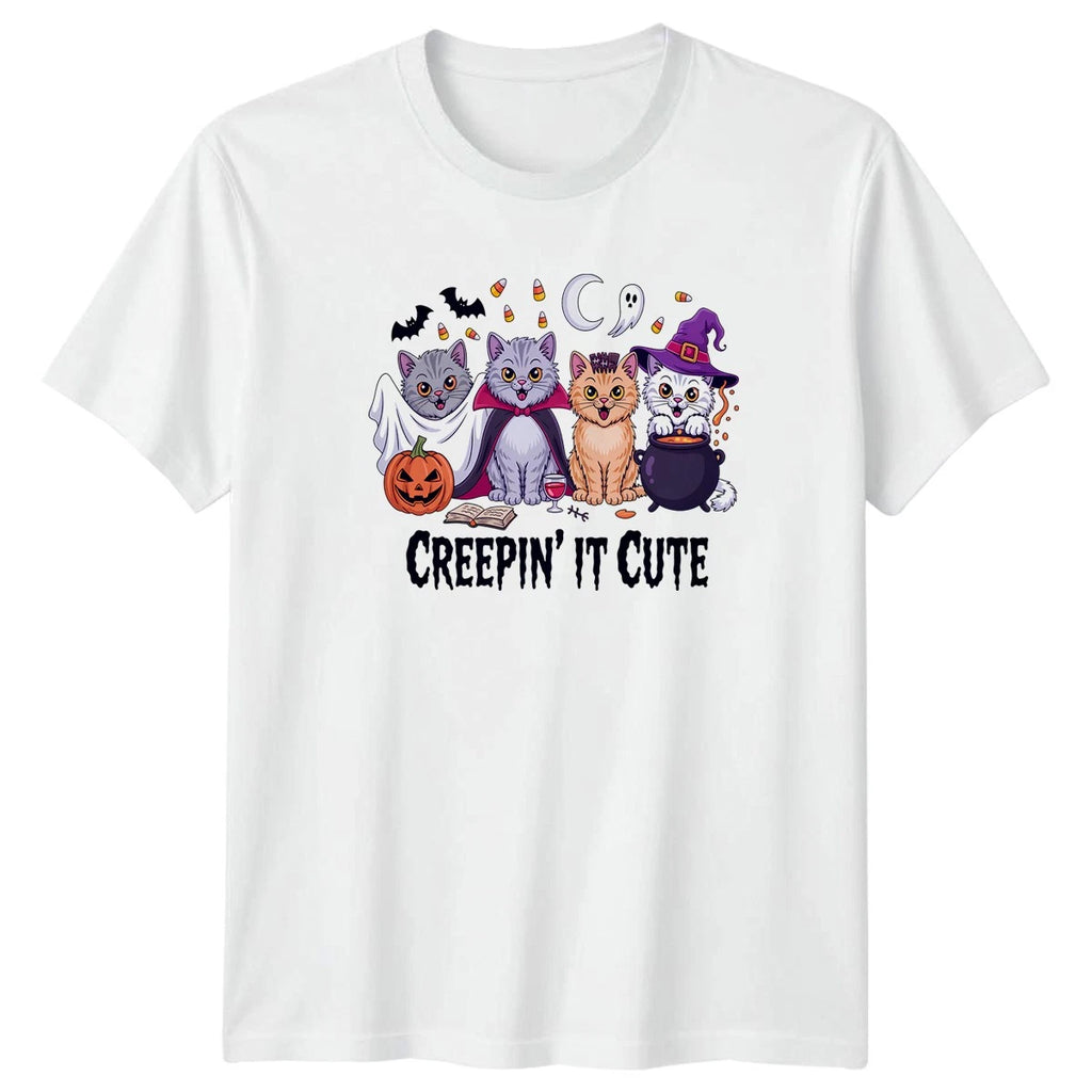Creepin It Cute T-Shirt Spooky Cats Halloween Halloween Gift For Him And Her