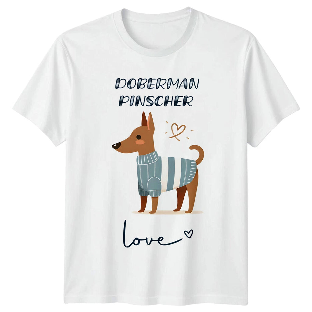 Doberman Pinscher Love T-Shirt Dog Breed Tee Cute Pet Graphic
