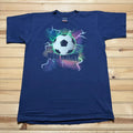 Vintage Big Ball Sports Soccer Feel Power Pure Energy Lightning Shirt XL Youth