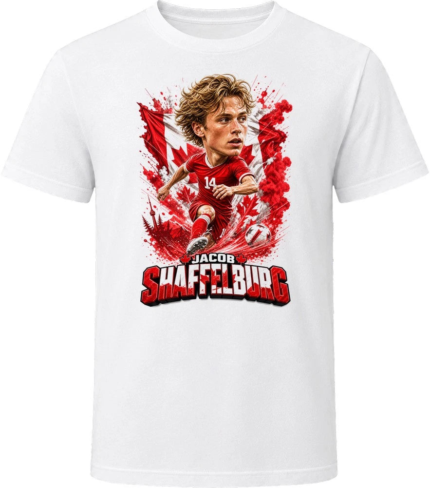 Jacob Shaffelburg Canada Soccer Caricature 2026 World Cup T Shirt
