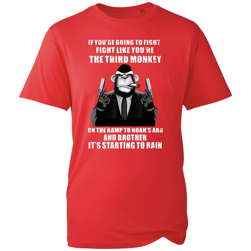 Third Monkey Noah's Ark T Shirt Mens Black Funny Sarcastic Graphic Tee Joke Gift