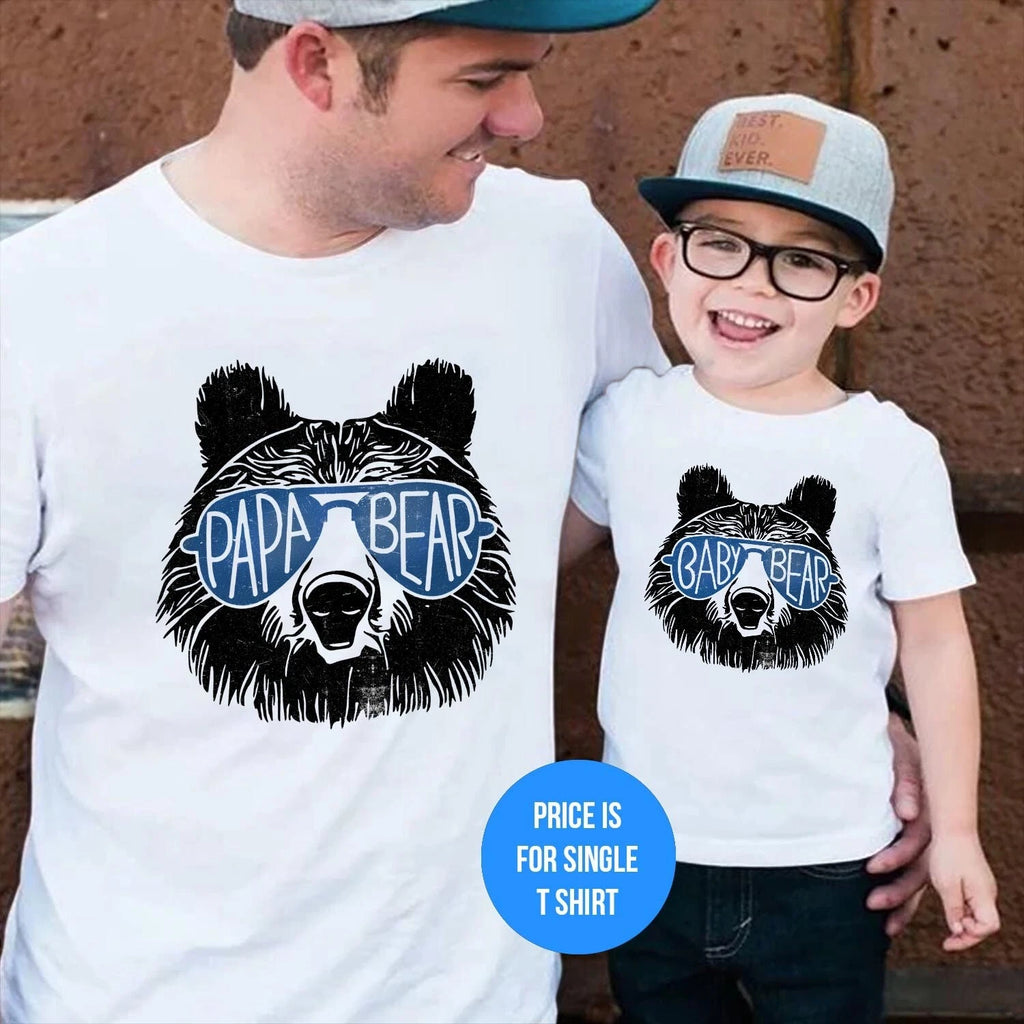 T-SHIRT (2418) Papa Bear Baby Bear Dad and Baby Matching Father's Day Gift Shirt
