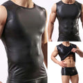 Stylish Sleeveless Tank Top for Men Imitation Leather Design for Casual Events