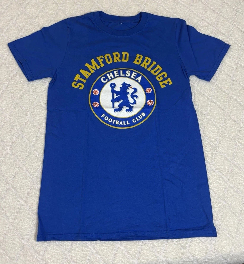 Stamford Bridge Chelsea Football Club Badge Logo Graphic Blue Shirt Size Small